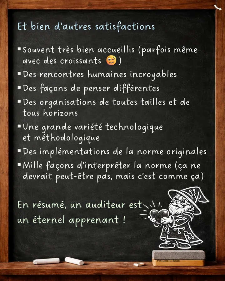 Diapositive 5 : Et bien d’autres satisfactions : un auditeur est un éternel apprenant.